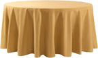 108 inch Round Tablecloth Washable Polyester Table Cloth Decorative Table Cover for Wedding Party Dining Banquet（108 inch,Gold）
