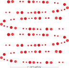 46 Ft Red Party Decorations Polka Dots Garlands Red and White Hanging Paper Circle Dots Streamer for Valentines Anniversary Birthday Graduation Wedding Christmas Holiday Bridal Shower Party Supplies