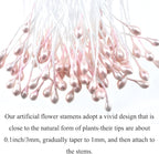 HAHIYO 700Pcs 3mm Light Pink Pearl Double Head Flower Stamen Pistil Hand-Made Artificial Flower Pistil para Flore Pearlized Floral Stamen Flower Pollen Stamen for Flower Making Scrapbook Decoration