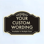 Custom Decorative Outdoor Metal Sign - Personalized Aluminum Driveway Sign, Waterproof, Made in USA - Design 2 Black Charcoal 24x18 In