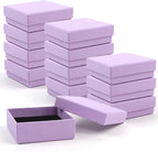 Gift Box Necklace Earring Ring Box Gift Box,12 Pieces Square Cardboard Jewelry Gift Boxes,Cotton Filled Cardboard Paper Jewelry Box Gift Case (3.5x3.5x1.25 Inches) (Purple)