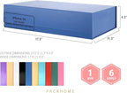 PACKHOME 6 Extra Large Gift Boxes 17.5x11.3x4.3 Inches, Sturdy Shirt Boxes with Magnetic Lids for Clothes and Large Gifts (Glossy Blue)