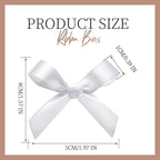 YGDZ 50 PCS Mini White Bows, Small Stain Ribbon White Bow for Crafts, Tiny Bows Decorations for Gift Wrapping, Wedding Party Favors, Cake, Balloons