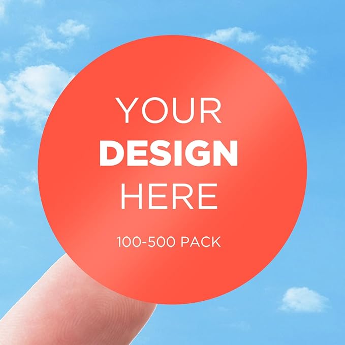 Custom Stickers - Personalized Labels, Customized Stickers with Any Design Image Logo Text, 100 Labels (Scalloped, 3"x3")