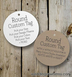 Custom Tags for Handmade Items, Personalized Tags for Favors, Customized Hang Tag for Clothing, Customized Gifts Wrapping Labels, Wedding Items Birthday Party Favors with String (Round Shape)