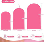 6FT Fuchsia Arch Backdrop Cover - Polyester Fitted Wedding Arch Stand Covers Round Top Chiara Arch Backdrop Cover for Birthday Party Banquet Photo Background Decoration