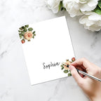 25 Pack Floral Place Cards, Editable Name Cards for Table Setting, Tent Cards Food Label for Dinner Party, Bridal Shower, Wedding, Baby Shower and Events -T05