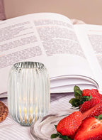 Serene Spaces Living Clear Optical Glass Votive Holder, Perfect for Weddings and Home Décor, Measures 5" Tall and 3.5" Diameter