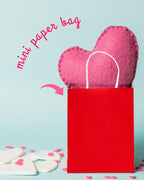 Bakepacker 100 Pcs Red Mini Paper Gift Bags with Handles 6"x4.5"x2.5" Party Favor Bags Multiple Uses (Mini size)