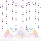 Purple-Pink White Party-Decorations Paper Garland - 52ft Lavender Birthday Streamers Banner, Lilac Baby Bridal Shower Wedding Bachelorette Hanging Supplies Decor Hugfond