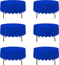 BRILLMAX 6 Pack Royal Blue Round Tablecloths 90 Inch - Circle Bulk Linen Polyester Fabric Washable Table Cloth Cover for Wedding Reception Banquet Birthday Party Buffet Restaurant