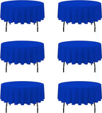 BRILLMAX 6 Pack Royal Blue Round Tablecloths 90 Inch - Circle Bulk Linen Polyester Fabric Washable Table Cloth Cover for Wedding Reception Banquet Birthday Party Buffet Restaurant