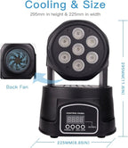 BETOPPER DJ Lights Moving Head,RGBW Mini Stage Lights Moving Head, DMX DJ Disco Lights Sound Activated, Mini Moving Heads Wash Light for Christmas, Parties, Club, Concert, Wedding, Disco Events, 7x8W