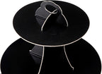 3-Tier Cupcake Stand, Cake Stand holder, Tiered DIY Cupcake Stand Tower for Dessert Table Displays, Birthday Theme Party Favors Decoration, Floral Tea Party, 12" W x 12.8" H, Black
