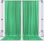 AK TRADING CO. 10 feet x 10 feet Polyester Backdrop Drapes Curtains Panels with Rod Pockets - Wedding Ceremony Party Home Window Decorations - Kelly Green