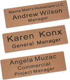 Custom Engraved Name Tag Badge for Business Personalized Identification with Pin or Magnetic Backing Stainless Steel ID Badge (Rose Gold/Black, 1" x 3")