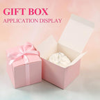 COTOPHER 60pcs Wedding Favor Boxes, Paper Gift Boxes 3x3x3 Inches Small Gift Boxes with Ribbons Small Boxes for Gifts, Crafting, Cupcake, Candy, Bridesmaid Proposal Boxes
