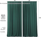 AK TRADING CO. 10 feet x 10 feet Black Polyester Backdrop Drapes Curtains Panels with Rod Pockets - Wedding Ceremony Party Home Window Decorations Hunter Green