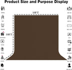 10x10FT Brown Screen Background for Photography,High Density, Wrinkle Resistant, Photo Video Studio Banner