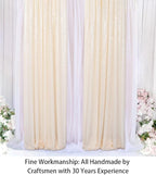 ShinyBeauty Sparkle Backdrop Curtain Ivory 2 Panels Set Sequin Photo Backdrop 2FTx8FT Sequin Backdrop Curtain Pack of 2-1220S