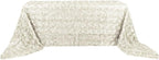 Efavormart 90"x156" Wholesale Rectangle Table Cover Ivory Grandiose Rosette 3D Satin Tablecloth for Wedding Party Event Decoration