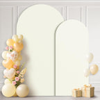 Ledido Wedding Arch Backdrop Cover 6FT 7.2FT Arch Covers 2Set Fitted Stretchy Spandex Round Top Stand Backdrop Cover for Wedding Banquet Ceremony Birthday Party Baby Shower Event Decoration,Ivory