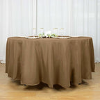 Efavormart Round Tablecloth, 108 Inch Stain & Wrinkle Resistant Washable Table Cloth, Decorative Polyester Fabric Table Cover for Banquet, Wedding, Dining- Taupe