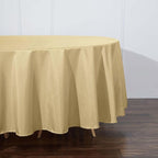 Efavormart Round Tablecloth, 108 Inch Stain & Wrinkle Resistant Washable Table Cloth, Decorative Polyester Fabric Table Cover for Banquet, Wedding, Dining- Champagne