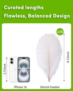 NEWONG 30pcs White Ostrich Feathers Natural Bulk 9-12inch(23-30cm) Vase Craft Wedding Home Party Centerpieces Christmas Day Decoration