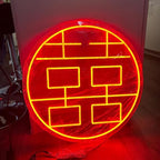 Chinese Wedding Neon Sign | Custom LED Neon Wedding Party Decor | Double Happiness Neon Sign | Engagement Party Neon | Home and Bedroom Decor