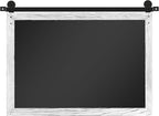 COGOOD Farmhouse Barn Door Mirror - 41" x 26" Rustic Wood Framed Wall Mirror for Bathroom, Living Room, Bedroom Wall Decor (White)