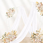 White Wedding Arch Draping Fabric 4 Panels 29" x 20 FT White Drapes for Backdrop Sheer Curtains Wedding Drapes for Romantic Bridal Baby Shower Ceremony Birthday Party Fall Outdoor Events