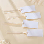 60pcs Wedding Banquet Place Cards for Table Setting.Name Table Cards .Name Cards with Off White Ribbons. Can be Used for Wedding Banquet Table Decoration and Present Tags for Parties (Beige)