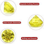 100 PCS Acrylic Diamond Gems, Gold Acrylic Diamonds 1 Inch Acrylic Gemstones Vase Filler Fake Gems Plastic Gems for Home Table Scatters Party, Event, Wedding, Arts & Crafts, Birthday Decorations