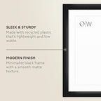Opposite Wall - 9x12 in -Black Picture Frame - Lightweight, Versatile & Shatterproof - Wall Hanging Poster or Photo Frame - Wall Decor for Office, Gallery & Home