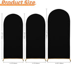 7.2FT Wedding Arch Covers Arch Backdrop Cover Arch Stand Covers Set Arch Cover Spandex Fabric Stretchy Backdrop for Wedding Birthday Party Decoration Baby Shower (Black, Cover Only)