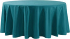 132 inch Round Tablecloth Washable Polyester Table Cloth Decorative Table Cover for Wedding Party Dining Banquet（132 inch,Teal）
