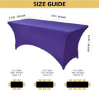 2-Pack 8ft Spandex Table Covers for Rectangle Folding Tables - Washable Elastic Tablecloth - Ultimate Fitted Table Protector for Birthday Parties, Trade Shows, Banquet