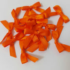 50pcs 1-1/2" Mini Orange Satin Ribbon Bows Without Twist Ties for Crafts Gift Wrapping Packing Christmas Decoration (Orange)
