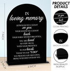 Black In Loving Memory Wedding Sign, In Memory Wedding Sign for Engagement Bridal Shower Decor fo Ceremony Reception Party, Weddings Acrylic Sign