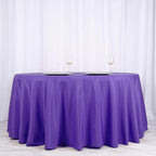 Efavormart Round Tablecloth, 120 Inch Stain & Wrinkle Resistant Washable Table Cloth, Decorative Polyester Fabric Table Cover for Banquet, Wedding, Dining - Purple