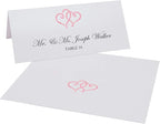 Linked Hearts Printable Place Cards, Pink (Choose Color), Set of 60 (10 Sheets), Laser & Inkjet Printers - Wedding, Party, Dinner, and Special Events - Made in the USA