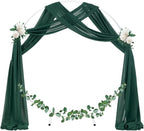 Socomi Wedding Arch Draping Fabric 1 Panel 29" x 19Ft Emerald Green Sheer Chiffon Curtain Drapes 6 Yards for Wedding Ceremony Birthday Party Decoration