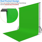 HEMMOTOP Green Screen Backdrop, 5x6.5 ft Photography Chroma Key Greenscreen Background Sheet for Background Removal, Zoom Meeting, Photo Video Studio, Live Streaming, Video Recording (Backdrop only)