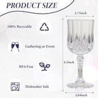 24 Pcs Plastic Wine Glasses 7oz – Unbreakable Clear Plastic Goblets for Parties Reusable & Dishwasher Safe Ideal for Weddings, Bars, and Every Celebration