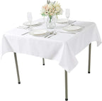 CupuamonSquare Tablecloth 70x70 inch Washable Polyester Fabric Table Cloth for Wedding Party Dining Banquet Decoration（70x70,White）