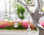 H&D 10pcs 5.3" Crystal Raindrop with Octagon Beads Chandelier Prisms Pendants Lamp Curtain DIY Suncatcher Parts (Clear)
