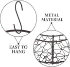 Air Plants Holders Wire Wreath Frame Hanger, 11 inch Moon Shape Wreath Form Hanging Plant Holder Metal Hanging Orchid Planter Plant Basket Holder, Succulent Wire Wreath Frame with Hook