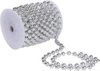 Faux Silver Pearl Beads Garland - 10mm Christmas Tree Beads 11 Yards Silver Pearl Strands Spool Pearl String Bead Roll for Wedding Party Christmas Tree Decoration(10mm 11Yards, Silver)