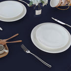 Fitable Rectangle Tablecloth Stain and Wrinkle Resistant Washable Polyester Table Cloth for Buffet Parties and Camping (60x84 inch, Navy Blue)